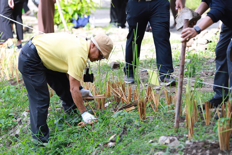 "อธิบดีใบน้อย" นำทีมชาวดีพร้อมรวมพลังจิตอาสาปลูกต้นหญ้าแฝก จำนวน 100,000 ต้น 