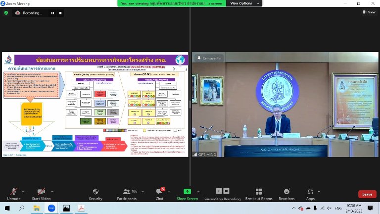ปลัดฯ ณัฐพล ระดมหัวกะทิ MIND เร่งจัดทำข้อมูลการปรับปรุงโครงสร้างการแบ่งส่วนราชการภายใน อก.  